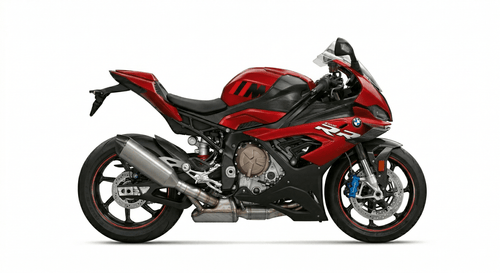 Close-up of BMW S1000RR engine showcasing performance features